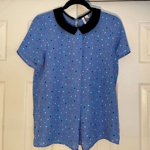 Short Sleeve Polka Dot Blouse